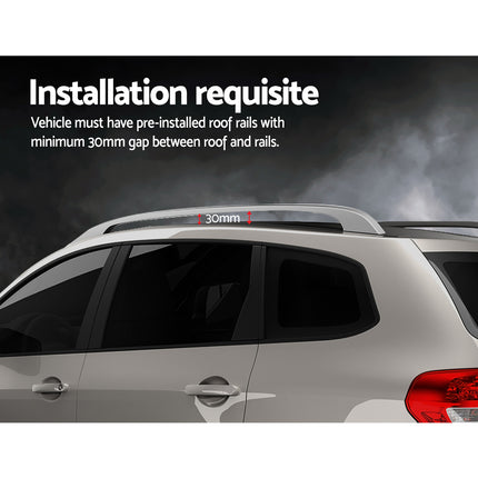 Universal Car Roof Racks Pod Aluminium Cross Bars Adjustable 108cm Black 4
