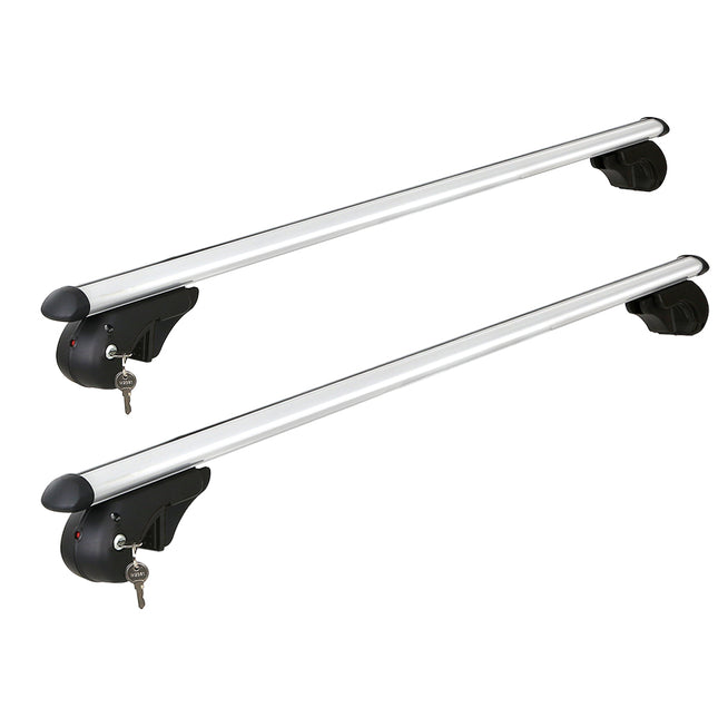 Universal Car Roof Racks Pod Aluminium Cross Bars Adjustable 108cm Silver