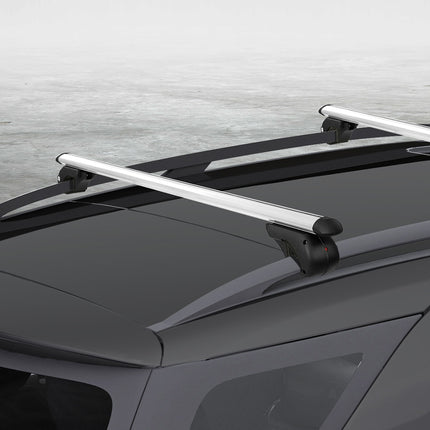 Universal Car Roof Racks Pod Aluminium Cross Bars Adjustable 108cm Silver 7