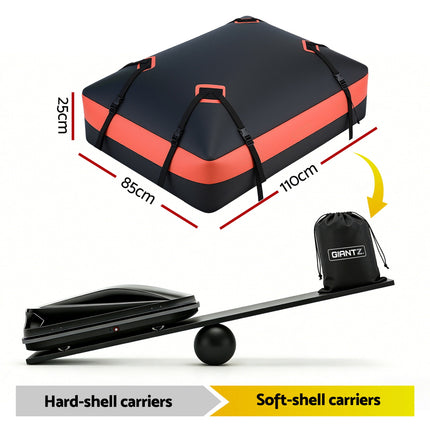 Giantz Rooftop Cargo Bag Waterproof Car Luggage Carrier 15 Cubic Ft Universal 2