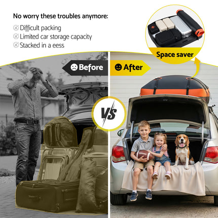Giantz Rooftop Cargo Bag Waterproof Car Luggage Carrier 15 Cubic Ft Universal 5
