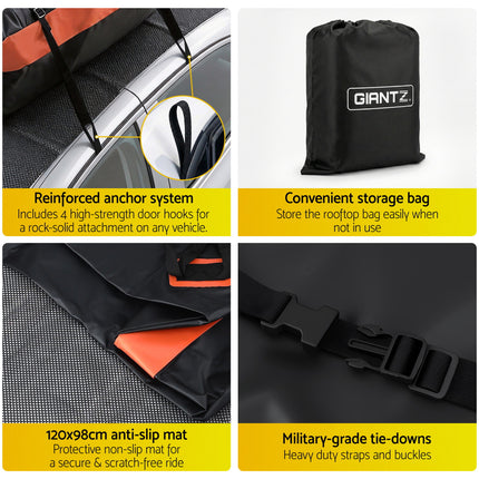 Giantz Rooftop Cargo Bag Waterproof Car Luggage Carrier 15 Cubic Ft Universal 7