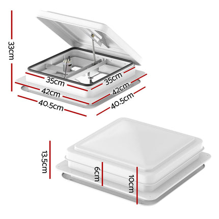 Weisshorn Caravan Roof Vent Fan Air Exhaust Hatch 12V RV Motorhome Camper White 2