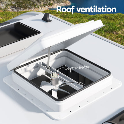 Weisshorn Caravan Roof Vent Fan Air Exhaust Hatch 12V RV Motorhome Camper White 4