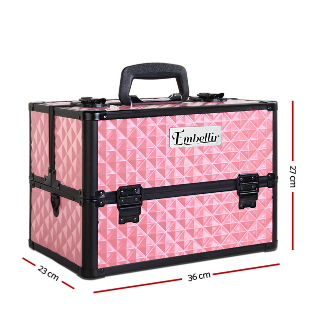 Embellir Portable Cosmetic Beauty Makeup Case - Diamond Pink 2