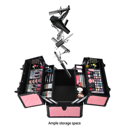 Embellir Portable Cosmetic Beauty Makeup Case - Diamond Pink 6