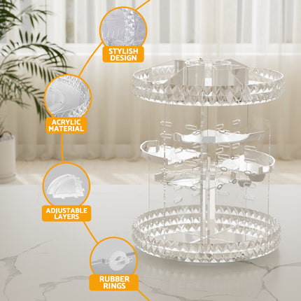Embellir Makeup Organizer Acrylic Rotating Cosmetic Organizer Storage Display Holder 4