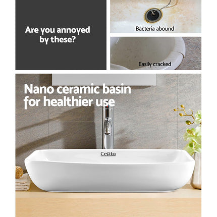 Cefito Bathroom Basin Ceramic Vanity Sink Hand Wash Bowl 60x38cm 3