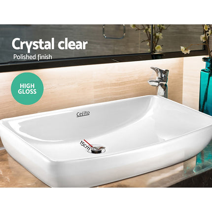 Cefito Bathroom Basin Ceramic Vanity Sink Hand Wash Bowl 60x38cm 5