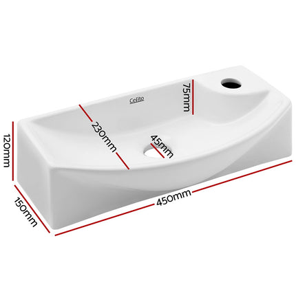 Cefito Bathroom Basin Ceramic Vanity Sink Hand Wash Bowl 45x23cm 2