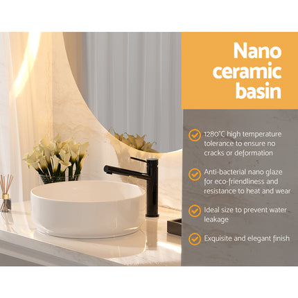 Cefito Bathroom Basin Ceramic Vanity Sink Hand Wash Bowl 35x12cm 4