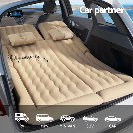 Weisshorn Car Mattress 175x130 Inflatable SUV Back Seat Camping Bed Beige 4