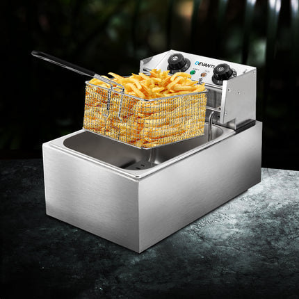 Devanti 10L Electric Commercial Deep Fryer Single Basket 2200W 7