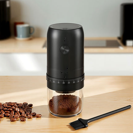 Devanti Electric Coffee Grinder USB-C Rechargeable Portable Coffee Bean Grinder with 40 Precise Grind Settings | Automatic Spice Nut Pepper Grinder Mill with Cleaning Brush & Ground Coffee Container for Home Office Camping Travel, Black 9