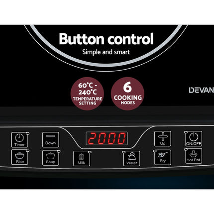 Devanti Induction Cooktop 30cm Portable Cooker 6