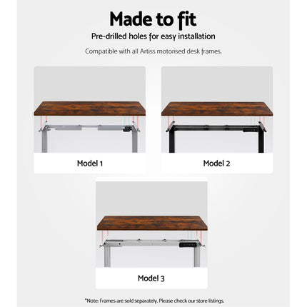 Artiss Standing Desk Top Rustic Brown 120CM 6
