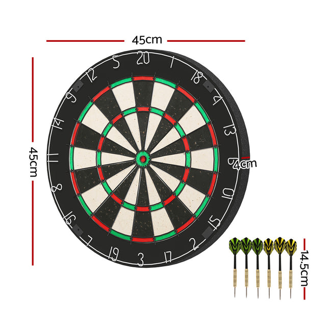 18" Dartboard Dart Board with Steel Darts Competition Party Game 2