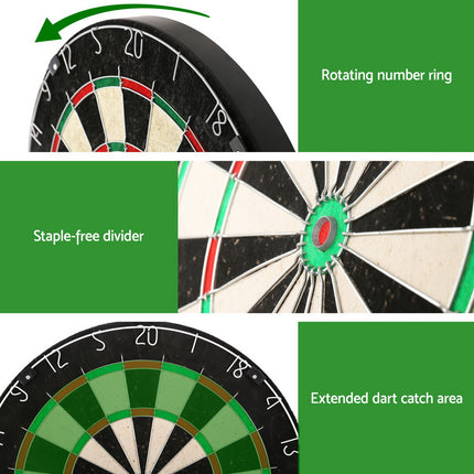 18" Dartboard Dart Board with Steel Darts Competition Party Game 6