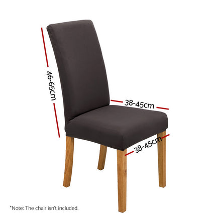 Artiss Dining Chair Covers 4x Slipcovers Spandex Stretch Banquet Party Dark Grey 2