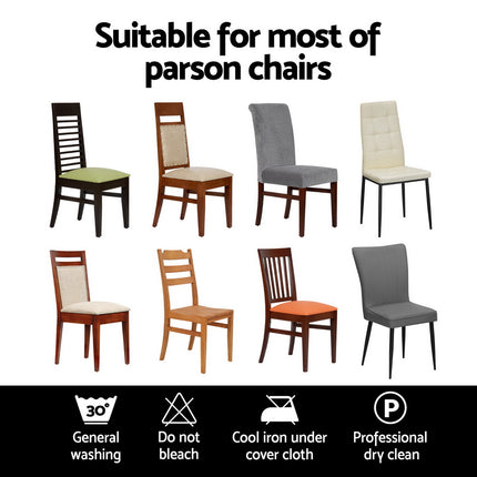 Artiss Dining Chair Covers 4x Slipcovers Spandex Stretch Banquet Party Dark Grey 6