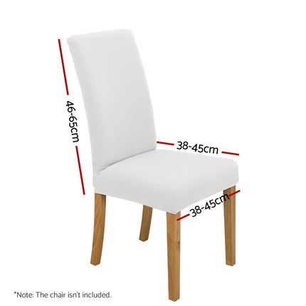 Artiss Dining Chair Covers 4x Slipcovers Spandex Stretch Banquet Wedding White 2