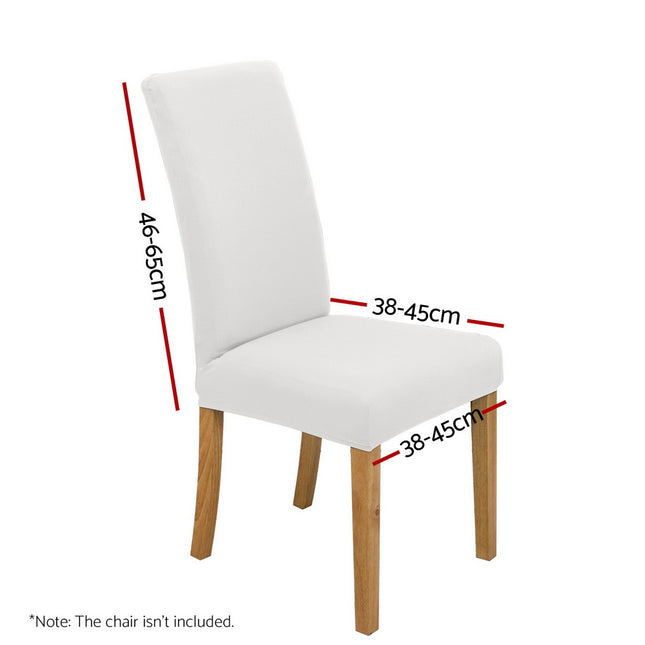 Artiss Dining Chair Covers 4x Slipcovers Spandex Stretch Banquet Wedding White 2