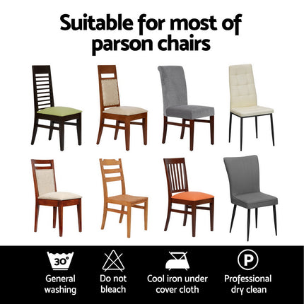 Artiss Dining Chair Covers 4x Slipcovers Spandex Stretch Banquet Wedding White 6