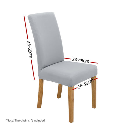 Artiss Dining Chair Covers 6x Slipcovers Spandex Stretch Banquet Wedding Grey 2