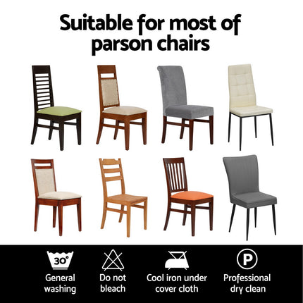 Artiss Dining Chair Covers 6x Slipcovers Spandex Stretch Banquet Wedding Grey 6