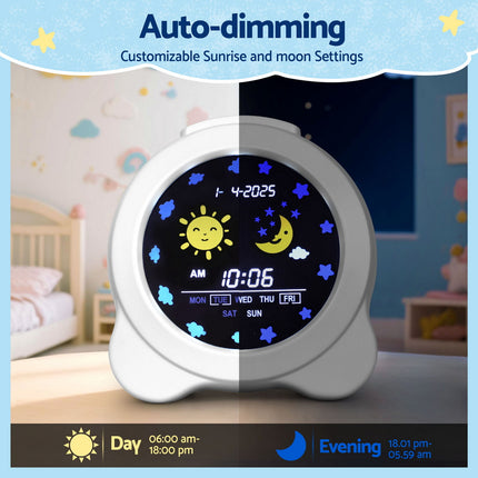 Artiss 3.8" Digital Day Clock Calendar Alarm LCD Display White 4