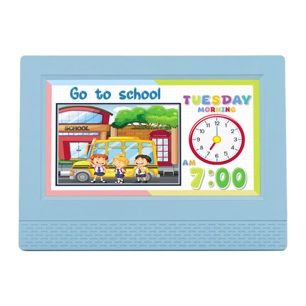 Artiss 7" Digital Day Clock Calendar Alarm LCD Children Sleep Trainer Clocks Blue 4