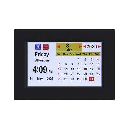 Artiss 8" Digital Day Clock Calendar Alarm Black 3