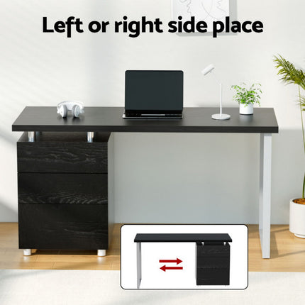 Artiss Computer Desk Drawer Black 140CM 4