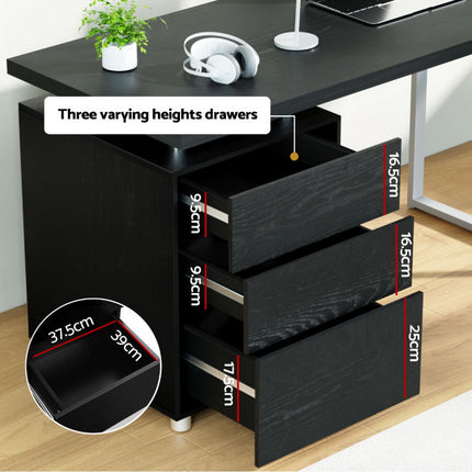 Artiss Computer Desk Drawer Black 140CM 6