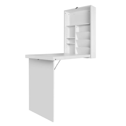 Artiss Computer Desk Bookshelf Wall Mount White 8
