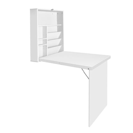 Artiss Computer Desk Bookshelf Wall Mount White 3