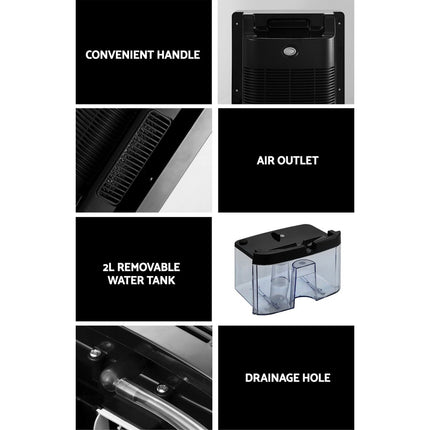 Devanti Dehumidifier 2L Air Purifier Black 7