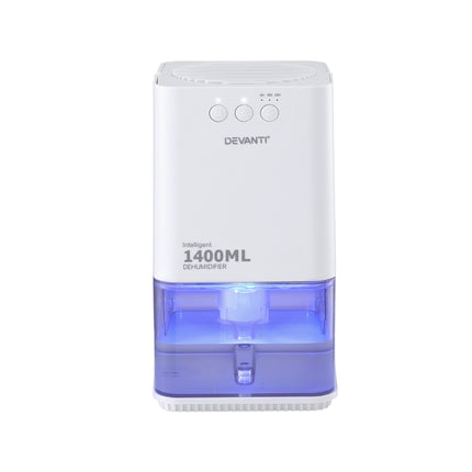 Devanti 1400ML Portable Dehumidifier Quiet Sleep Mode Timer Auto Off Bedroom White 3