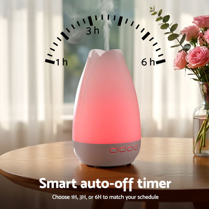 Devanti Ultrasonic Essential Oil Aroma Diffuser Aromatherapy Cool Mist Humidifier w/ LED Light 300ml 6