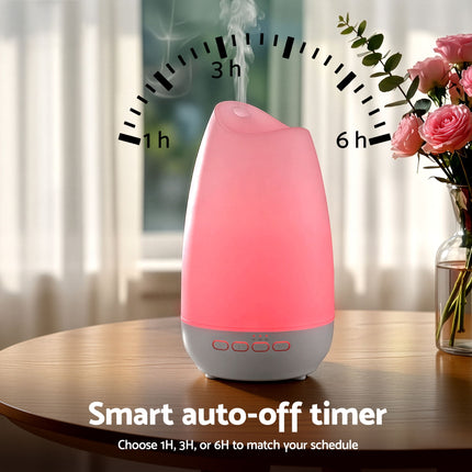 Devanti Ultrasonic Essential Oil Aroma Diffuser Aromatherapy Cool Mist Humidifier w/ LED Light 300ml 6