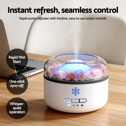 Devanti 150ml Salt Lamp Aroma Diffuser Ultrasonic Humidifier Purifier 7 LED Colors 4