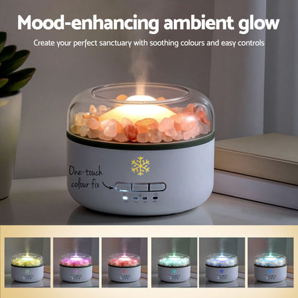 Devanti 150ml Salt Lamp Aroma Diffuser Ultrasonic Humidifier Purifier 7 LED Colors 5