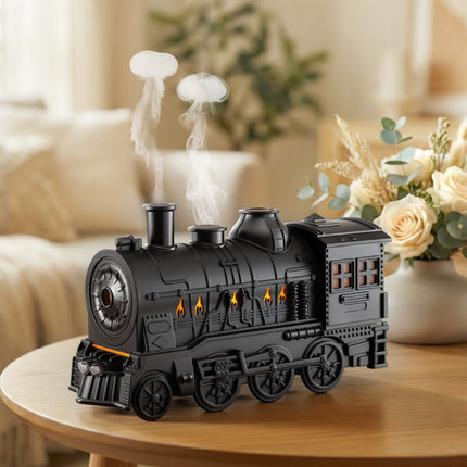 Devanti Train Aroma Diffuser Essential Oil Humidifier 300ml Smoke Ring LED Timer