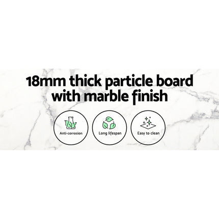 Artiss Dining Table Round Marble Effect 110CM 3