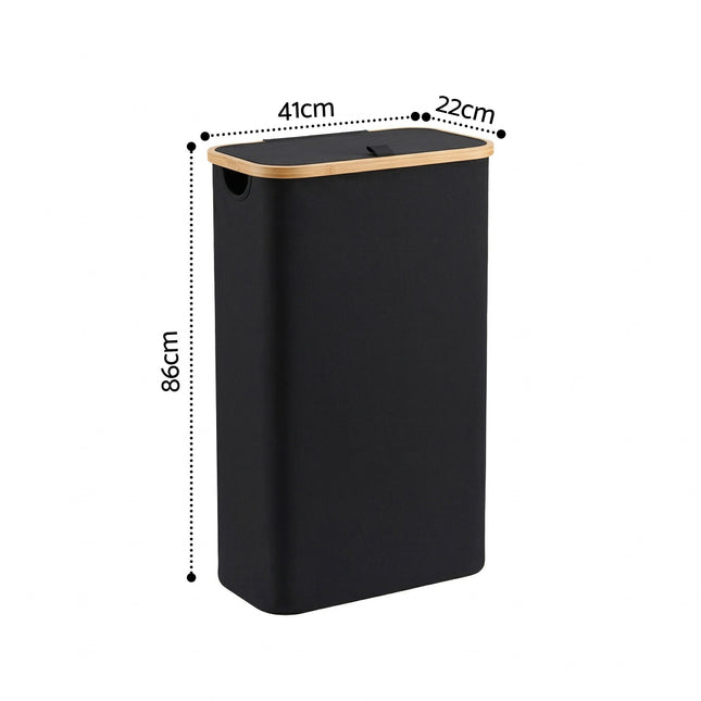 Artiss Laundry Basket with Removable Bag Foldable Black 2