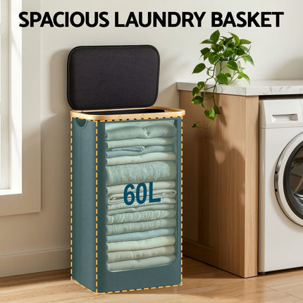 Artiss Laundry Basket with Removable Bag Foldable Black 4