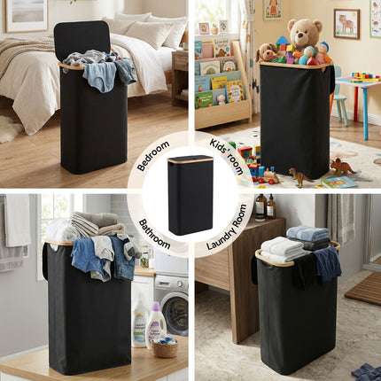 Artiss Laundry Basket with Removable Bag Foldable Black 8