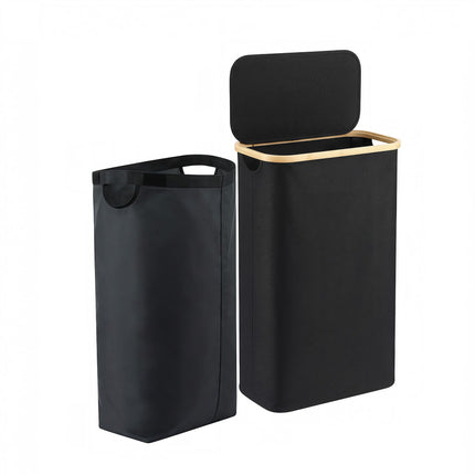 Artiss Laundry Basket with Removable Bag Foldable Black 9