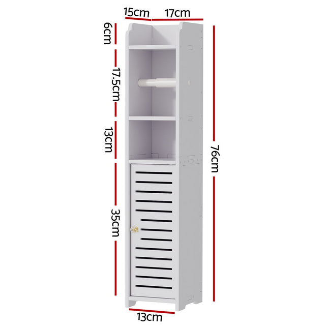 Artiss Bathroom Cabinet Toilet Roll Holder Tissue Organizer 3 Tier Floor Cabinet 2