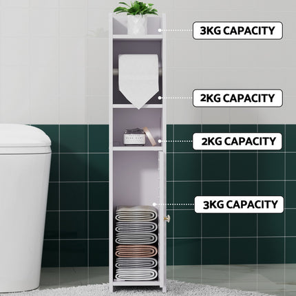 Artiss Bathroom Cabinet Toilet Roll Holder Tissue Organizer 3 Tier Floor Cabinet 4